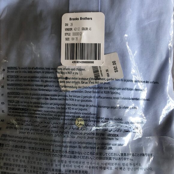 Classic,  Light blue Brooks Brothers non-iron Dress Shirt 16 1/2 x 35 - Picture 6 of 11